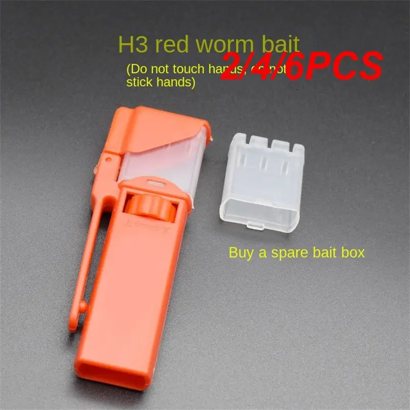 2/4/6PCS Earthworm Clip Goods For Fishing Live Bait Clip 2 Colors Fishing Accessories Red Worm Bait Tweezers