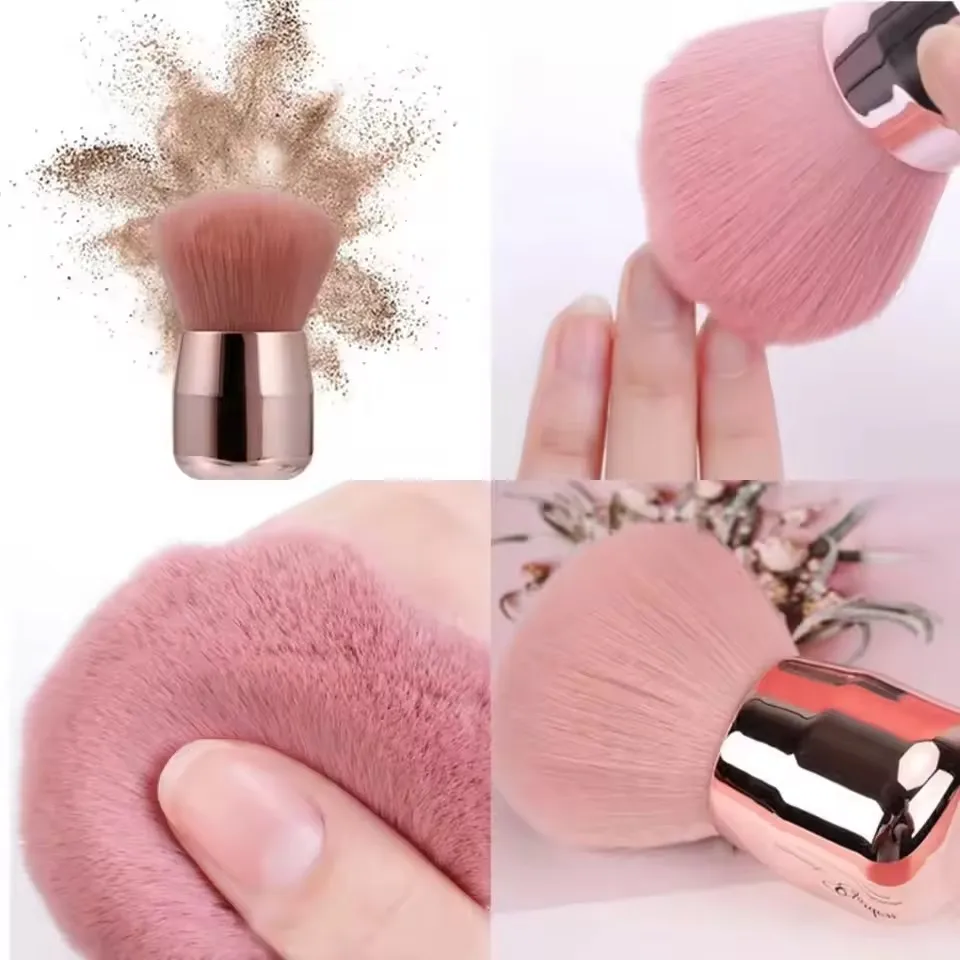 1/2Pc Round Nail Dust Brush Large-sized Remove Nail Dust Brushes Acrylic UV Gel Polish Powder Cleaning Tool Manicure Accessories