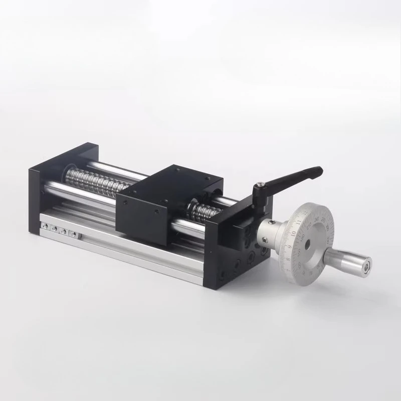Ball Screw Linear Guideway Slide Table Motion Module Manual Displacement Slide Stroke With Precision Laser Scale Handwheel