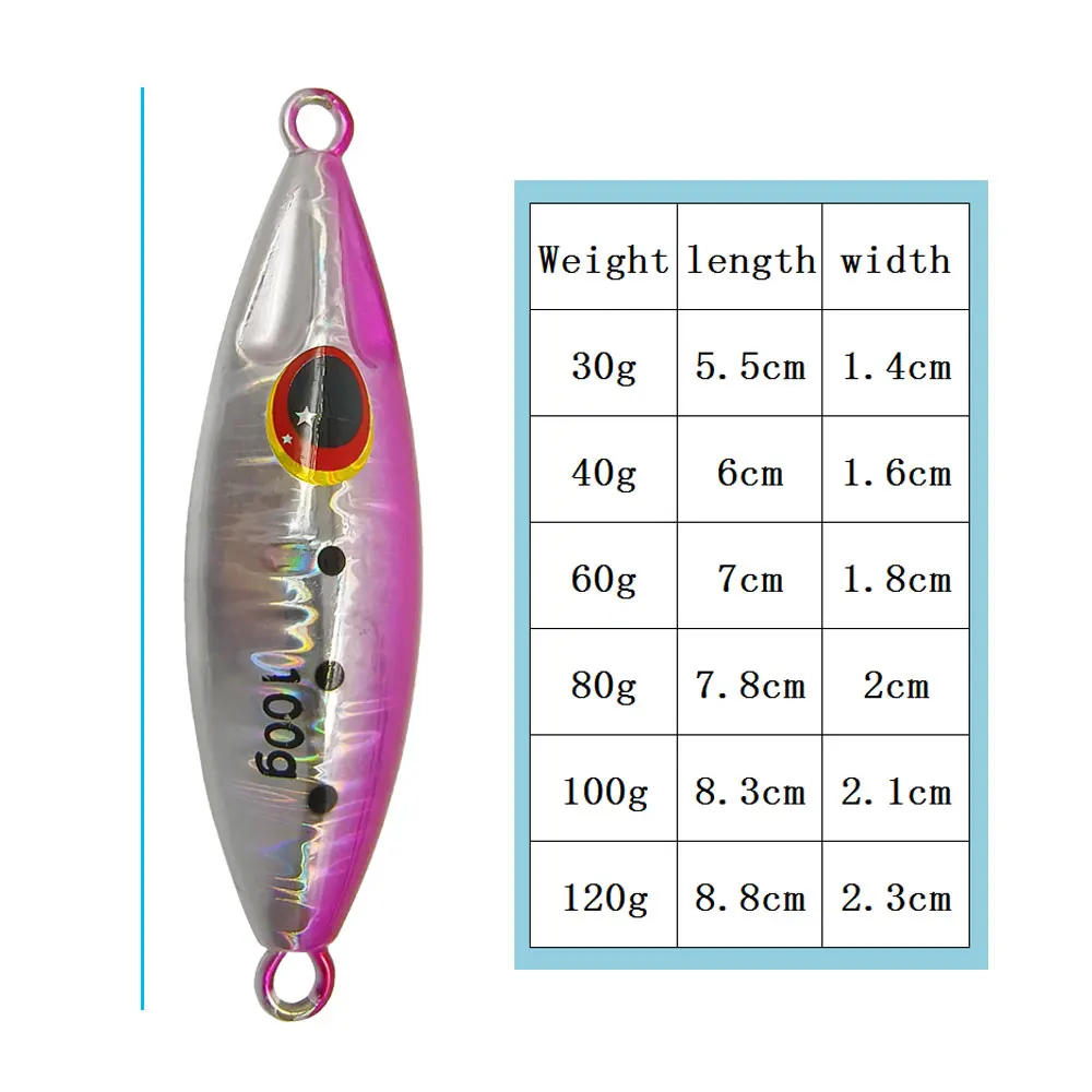 HEXAKILL 1pcs  Slow Bee Micro Slow Pitch Jigging 30g 40g 60g 80g 100g 120g Fishing Lure Shore Saltwater Casting  Artificial Bait