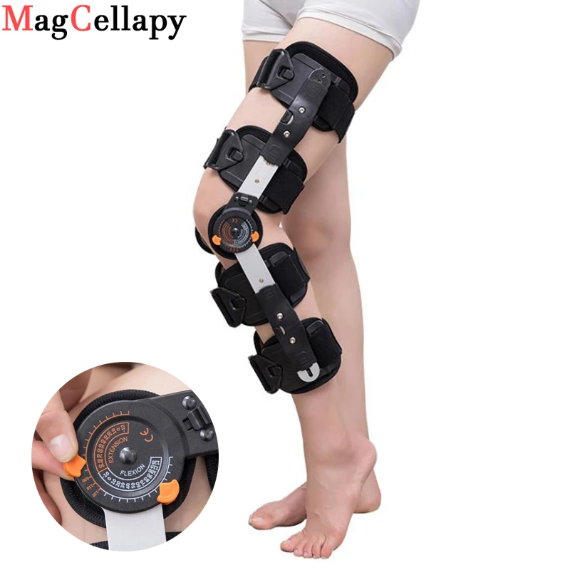 Knee Joint Fixation Bracket Adjustable Hinged Knee Patella Brace Injury Recovery Knee Orthosis ROM Brace and Leg Support