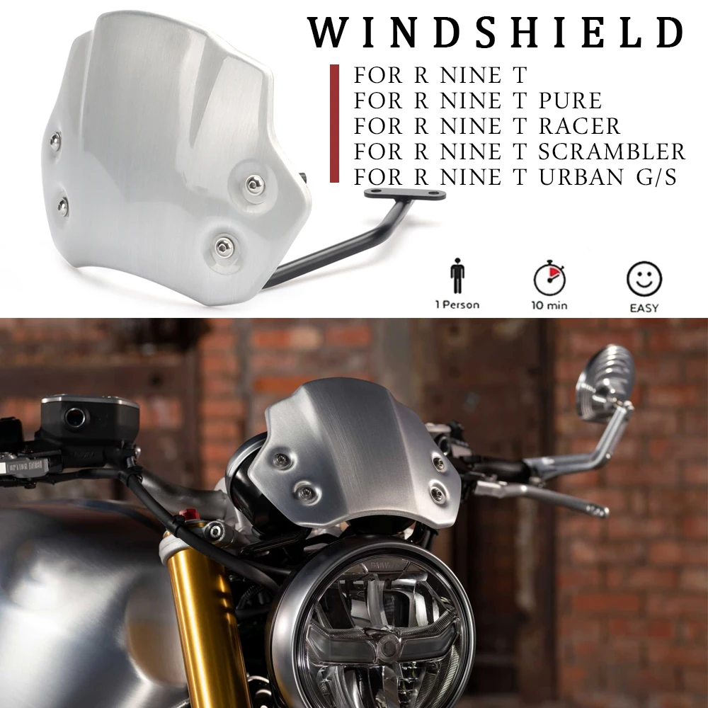 

Motorbike Front Windshield Windscreen Windproof Air Wind Screen Deflector For BMW R9T RNINET RnineT Scrambler Racer Pure Urban