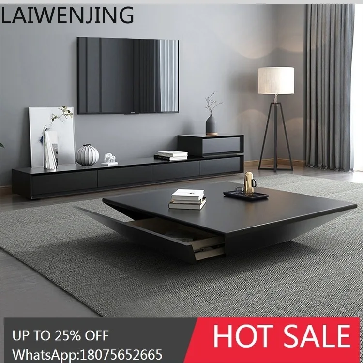 HLZ Italian Style Modern Minimalist Light Luxury TV Cabinet and Coffee Table Set Nordic Minimalist Integrated Tea Table