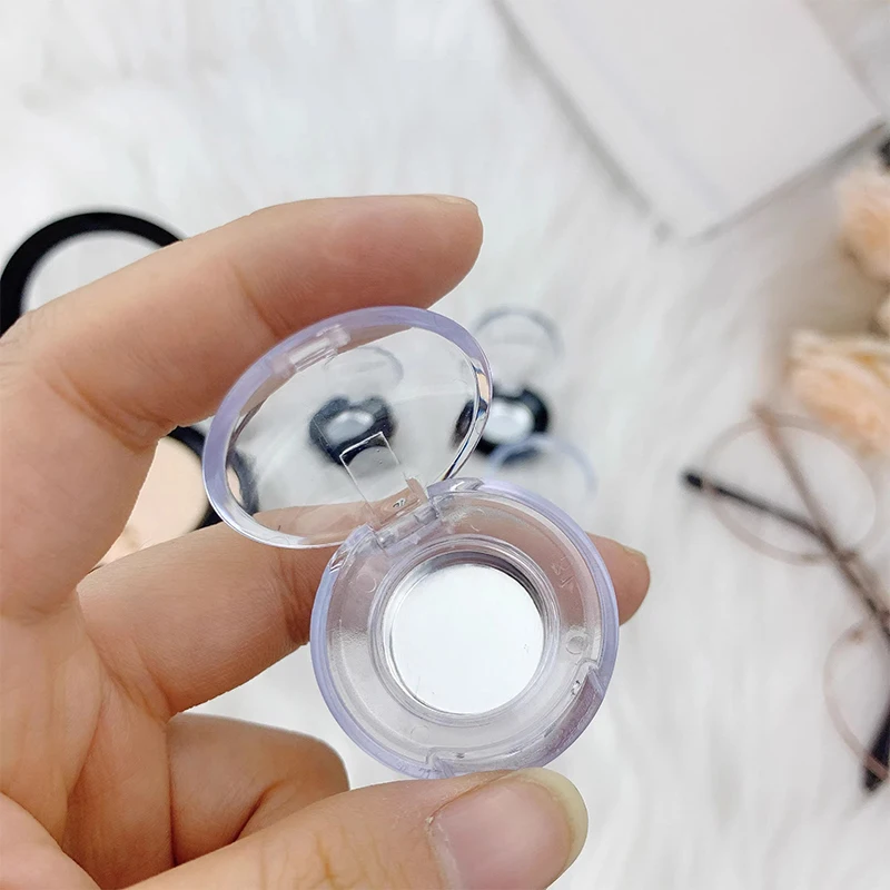 علبة ظلال عيون مستديرة فارغة ، موزع مكياج أساس قابل لإعادة الملء مع لوح ، صندوق أحمر شفاه أحمر شفاه ، لوحة صبغ #3