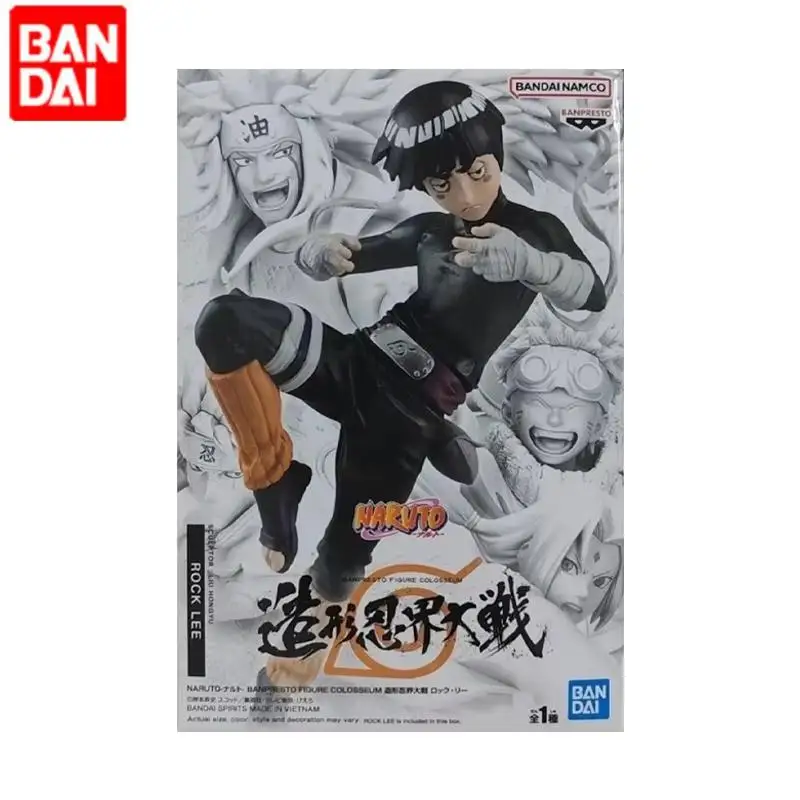 حقيقية بانداي بانبريستو ناروتو شيبودن Bfc روك لي 10 سنتيمتر بولي كلوريد الفينيل نموذج لجسم أنيمي الأصلي سطح المكتب زخرفة دمية لعبة طفل هدية