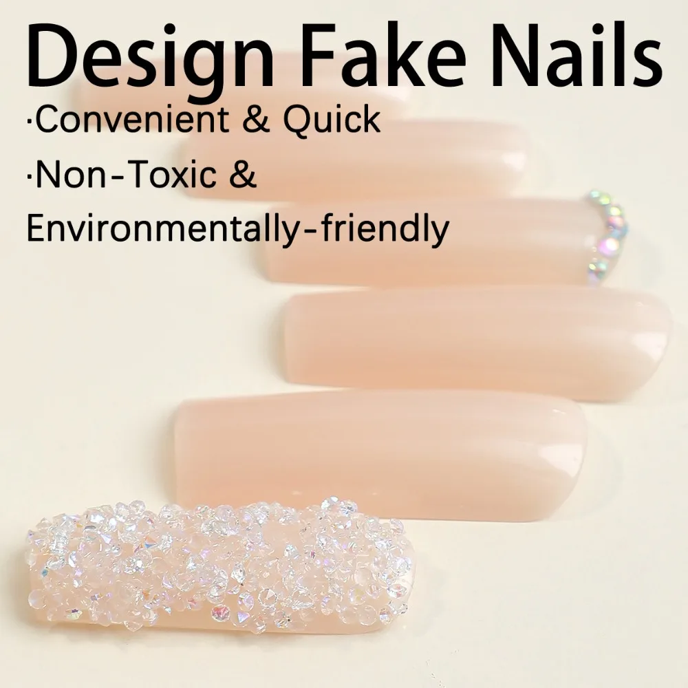 Waterproof Valentine's Day Ballerina False Nails Press on Nails Wearable Fake Nails Manicure Tool Full Cover Nail Tips Girl