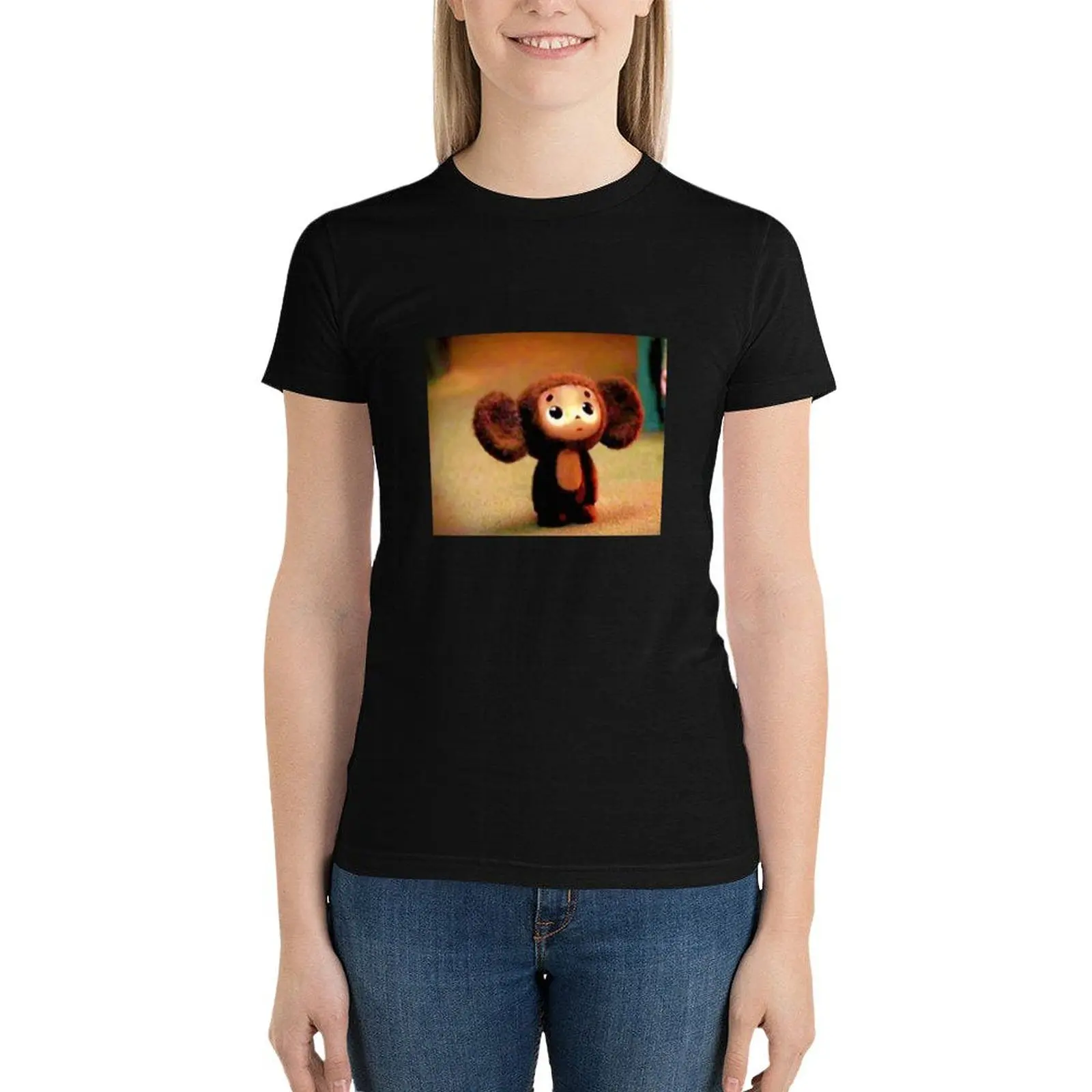 

Cheburashka T-Shirt vintage clothes Female clothing cotton t shirts Women