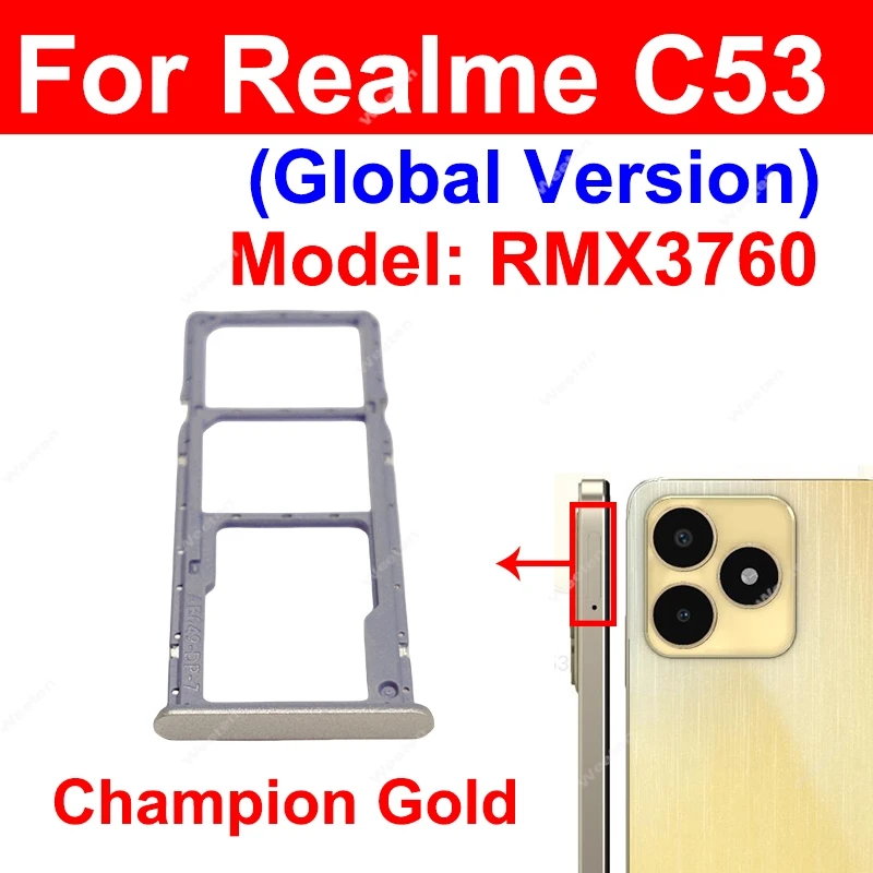 SIM Card Tray For Realme C51 C53 C55 4G Sim Card Tray SIM Card Holder Reader Slot Replacement Parts image 5