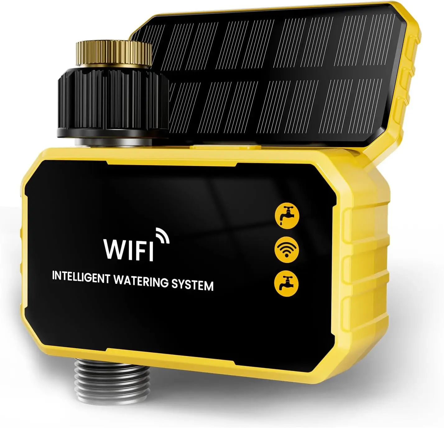 

Smart WiFi Water Timer 2 Zone, Solar-Powered Sprinkler Valve with APP & Voice Control, Rain Delay & Manual Mode