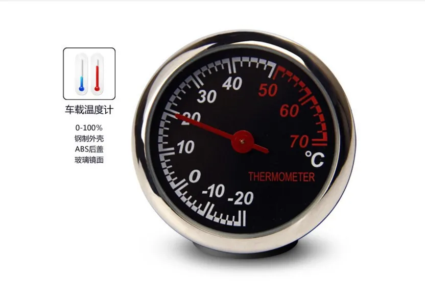 

Car Thermometer Mini Round Mechanical Analog Temperature Gauge For Vehicle Interior Air Vent Dashboard Display Black Compact