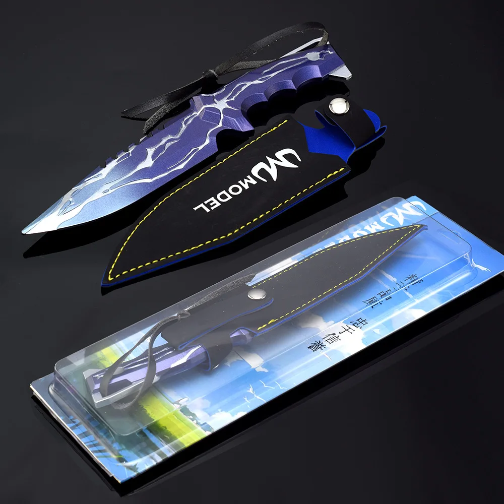 VRANT Divine Retribution Dagger Funda de cuero Hoja artesanal de metal completo con grabado de escritura