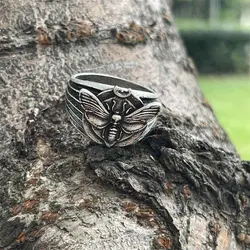 Death Moth Steampunk Witch Rings For Women Vintage Wicca Moon Jewelry Dropshipping Center