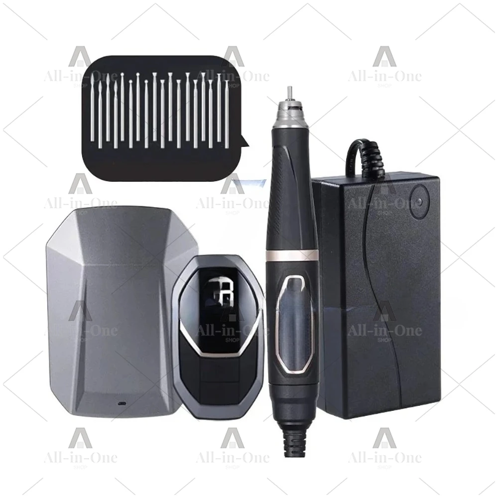 Brushless Electric Engraver Pen with Wireless Foot Pedal, 50000RPM Portable Jade Stone Carving Tool, QZ-WS609 Model