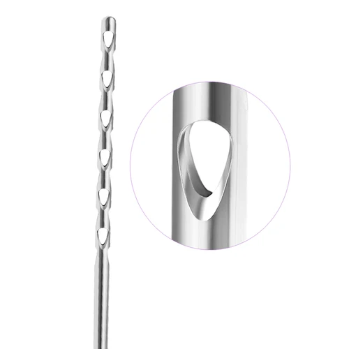 Imagen 2 del producto Cosechadora multipuerto moderada Cánula de injerto Nanofat Cánula de cosecha de micrograsa biselada de ambos extremos para liposucción