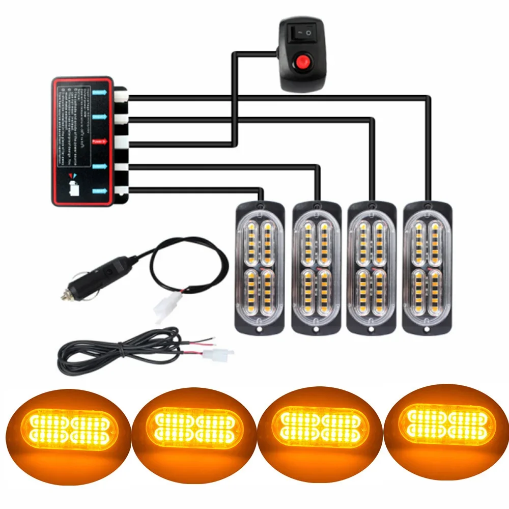 

4 шт., автомобильные стробоскопы, 12-24 В
