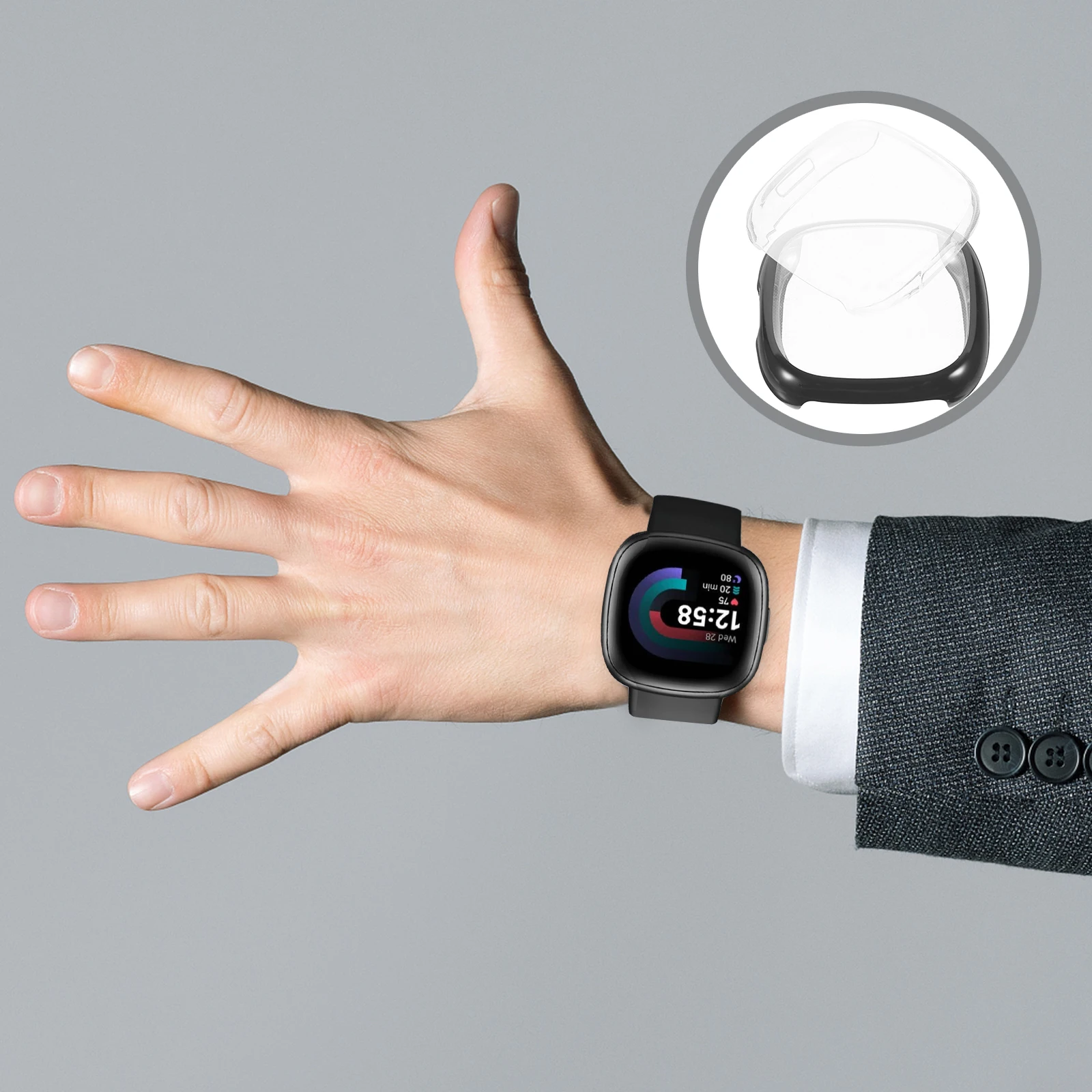 

2Pcs TPU Watch Shell Protector Smartwatch Screen Cover Case Prevent Scratches Wrist Guard Accessories Home Decor