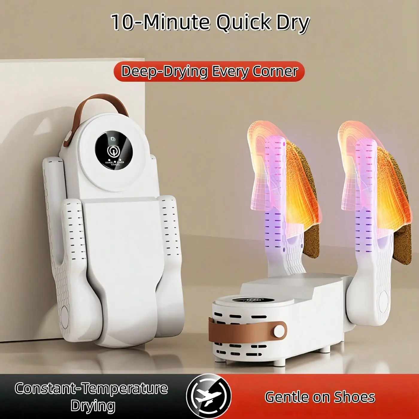 Dual-Stand Portable Shoe Dryer Retractable Shoe Drying 360° Warm Air Circulation Sturdy Design Suitable For Gloves And Boots Smart Timer Home & Outdoor Shoe Dryer