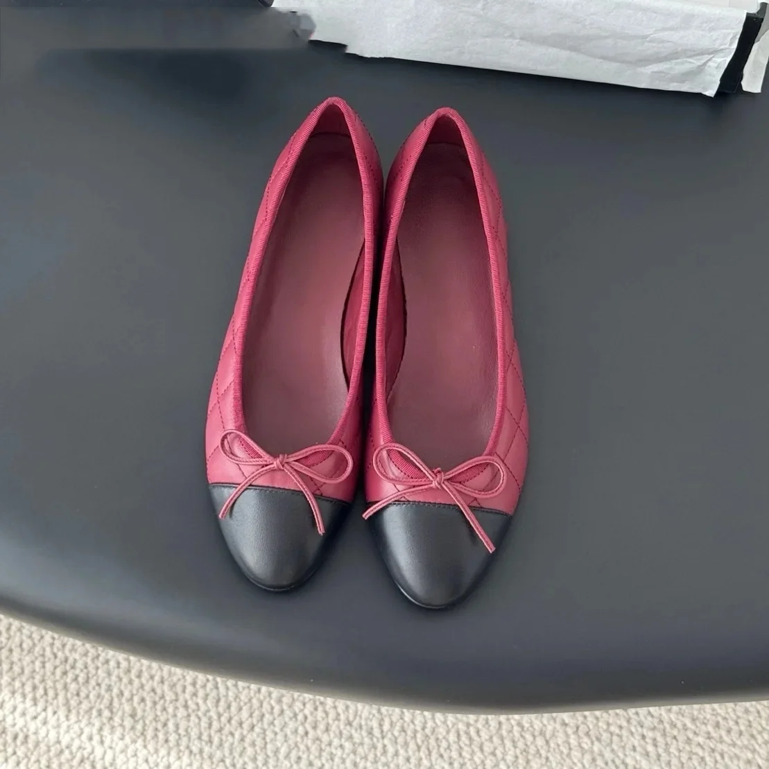 2026 Spring Summer Newest Women's Mary Janes Genuine Leather Round-Toe Low Heel Ballet Shoes Bow Decoration Chic Sapato Feminino
