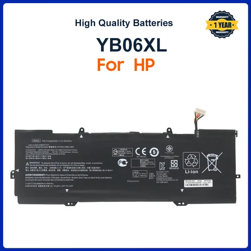 YB06XL Battery For HP Spectre X360 15-CH002TX CH013TX CH070NZ CH034NG CH030NZ HSTNN-DB8H DB8V TPN-Q200 928427-271