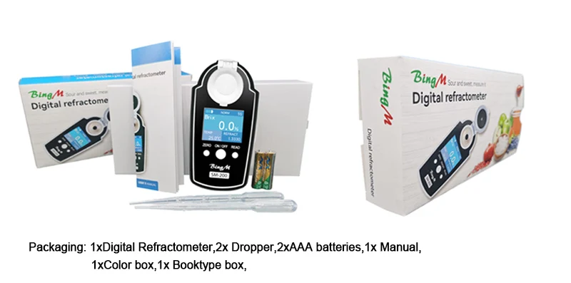 SM-600 0-95% Portable Digital Brix Refractometer With Automatic Temperature Compensation