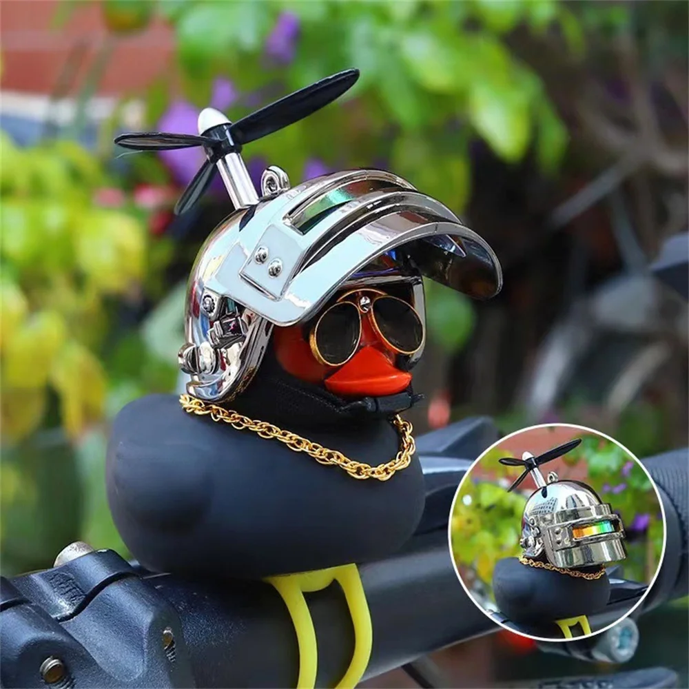 Bike Motor Accessories Black Duck with Level 3 Helmet for Bike Without Lights Auto Car Duck In The Car Car Interior Decoration