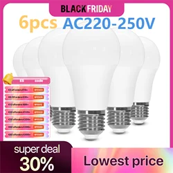 6pcs B22 LED Bulb Lamp A60 AC220-240V Bayonet 100W Equivalent 12W LED Bulb Cool White 6500K Warm White 3000K For Home Decoration