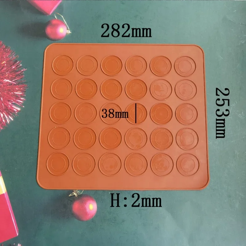 30 Holes Macaron Baking Mat Non-Stick Silicone Pastry Oven Cookies Dessert Pad DIY Tools DIY Cake Bakeware Mold for Household