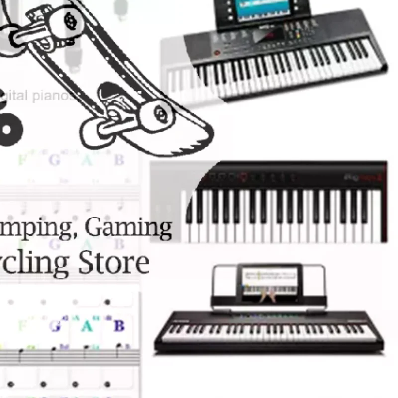 54/61/88 Key Piano Stickers Transparent Piano Keyboard PVC Sticker Piano Stave Electronic Keyboard Name Note Sticker Accessorie
