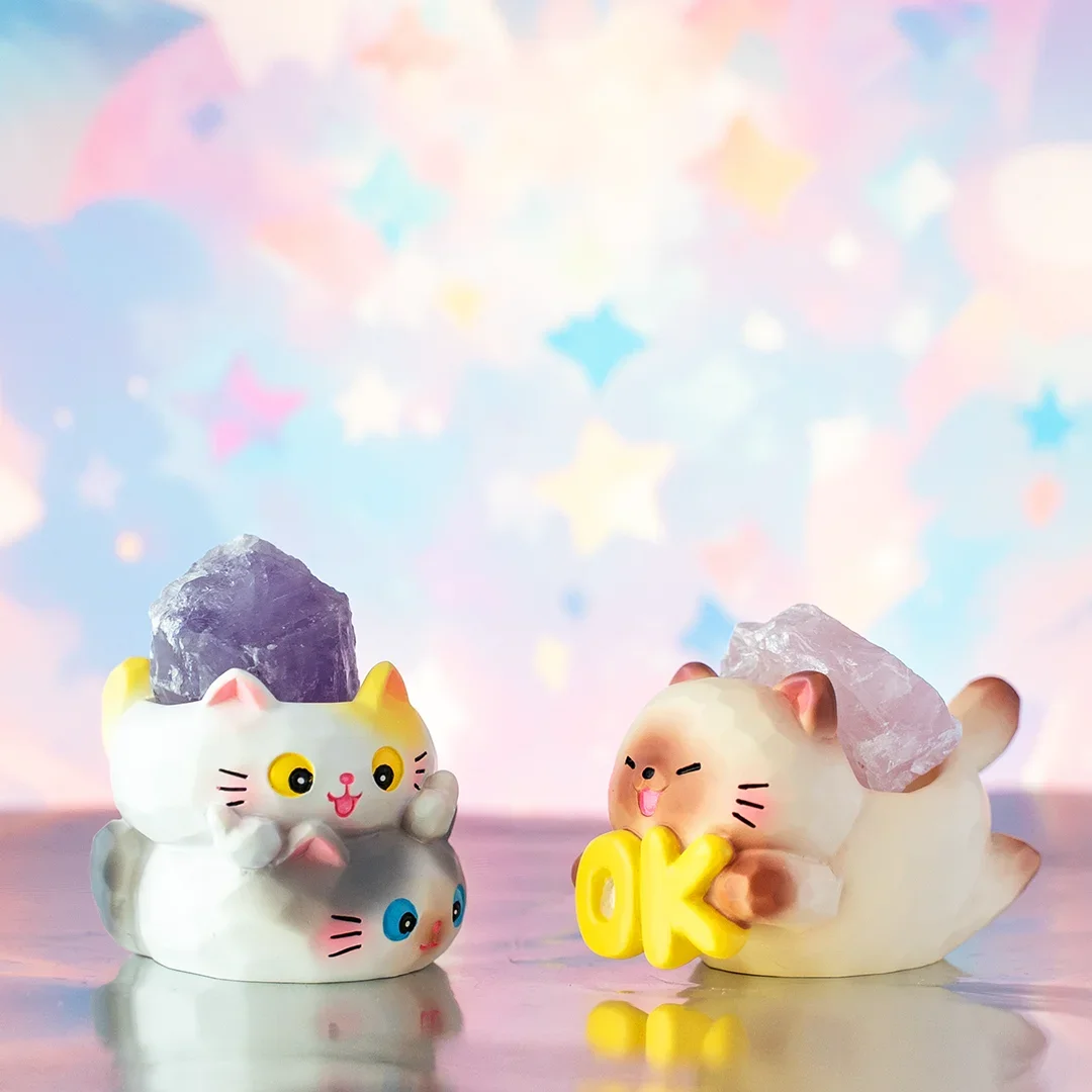 جديد حقيقي الحيوان بال كريستال سلسلة صندوق أعمى الحجر الأصلي ليتل فول دينغ زخرفة الإبداعية المعدنية اليدوية فتاة هدية #3