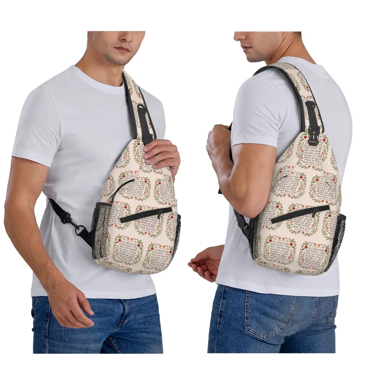 Anne Of Green Gables Enjoy Things Quote Chest Bag Men Sling Crossbody Backpack Chest Bag Travel Hiking Daypack Shoulder Bag