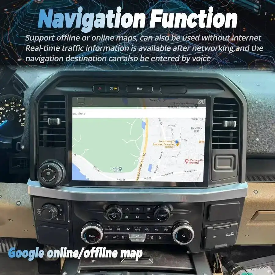 For Ford F150 2021-2025 Stereo Navigation Multimedia Video Player Car Radio Carplay Android Auto Touch Screen 8+256GB Head Unit