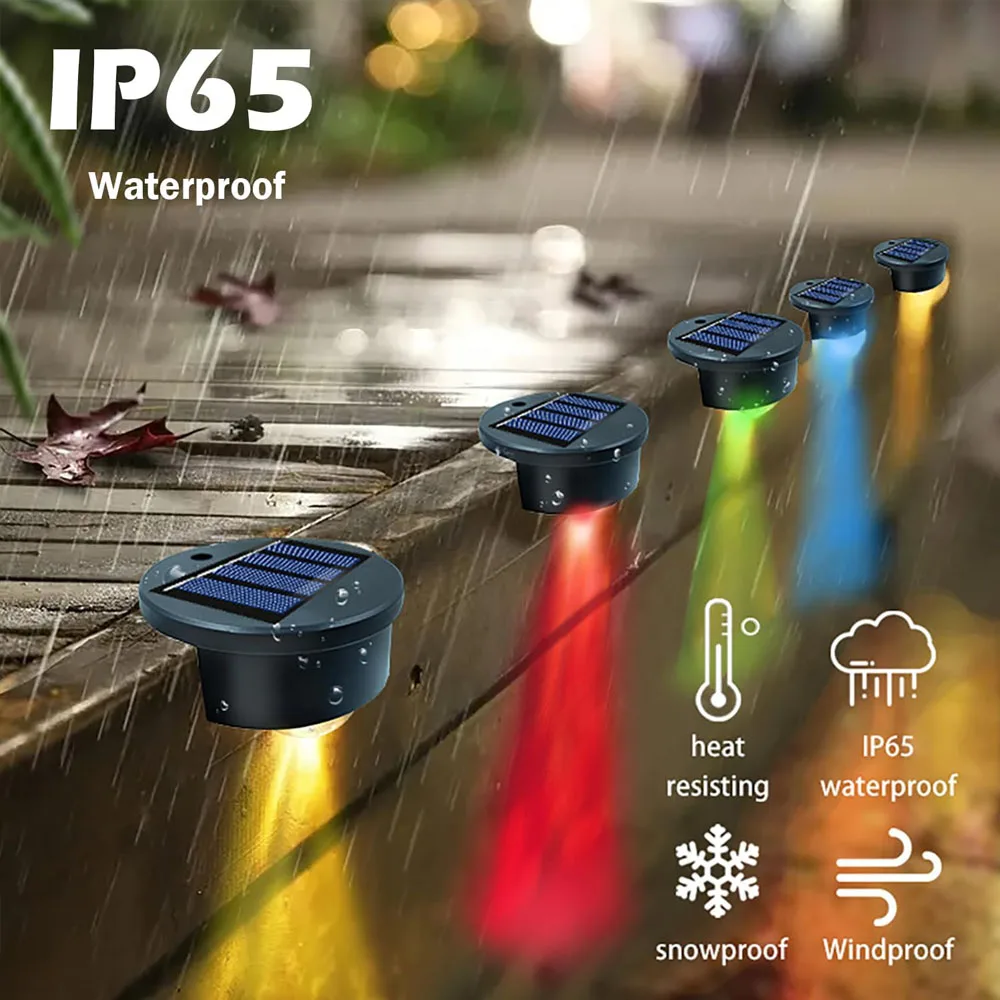 IP65 Waterproof Swimming Pool Side Lights Solar Color Changing Swimming Pool Accessories LED Deck Lights for Stairs Step Fence