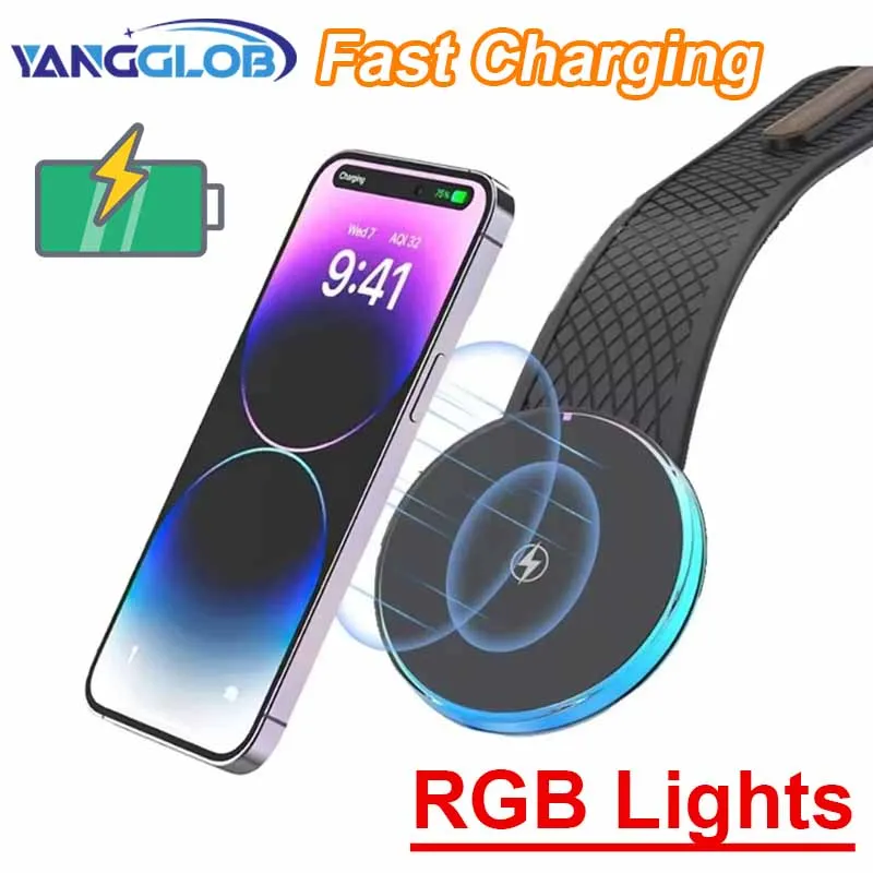 

Магнитное автомобильное беспроводное зарядное устройство, автомобильный держатель для телефона, крепление на приборную панель, 15 Вт, быстрая автомобильная зарядка для Macsafe iPhone 15 14 13 12 Pro Max Mini