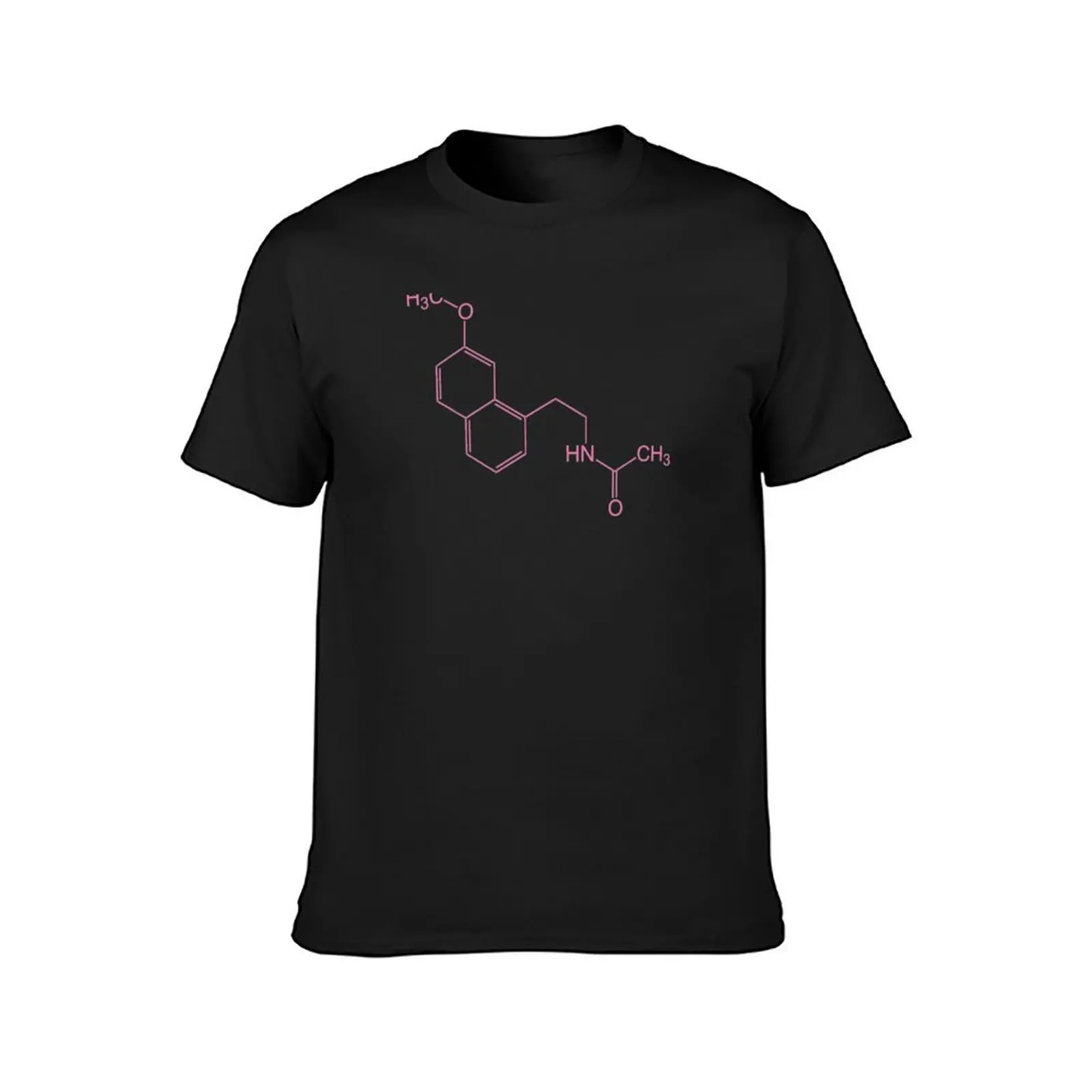 Pink Melatonin Molecule Structural Formula T-Shirt for a boy plus size tops funnys vintage clothes workout shirts for men