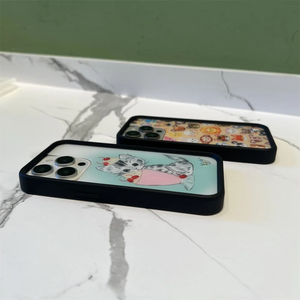 جديد Wildflower ثلاثية الأبعاد WF هريرة الأغنام قضية الهاتف آيفون 12 13 14 15 16 17 برو ماكس زائد القرد INS الكرتون غطاء الحيوان خنزير لطيف