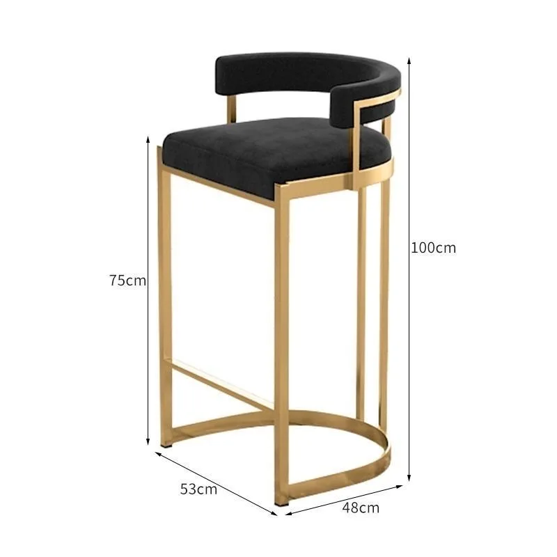 Modern Design Iron Bar Art Stool Chair with Backrest for Home Farmhouse Cafe Front Desk or Bar Living Room Use