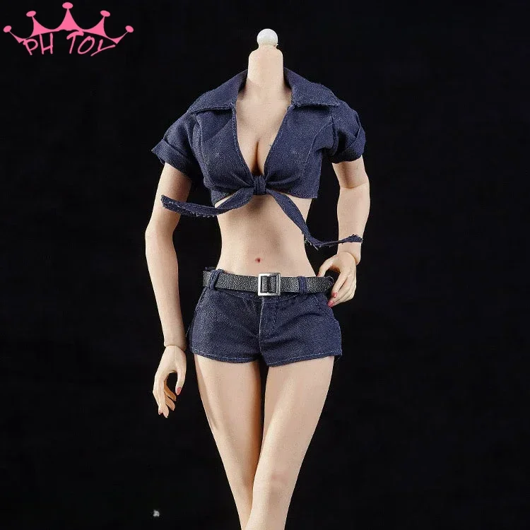 Weibliches Soldat 1/6 Maßstab cooles Anzug hemd mit Hot pants Modell für 12in ph Jiaoul Puppe Action figur Spielzeug