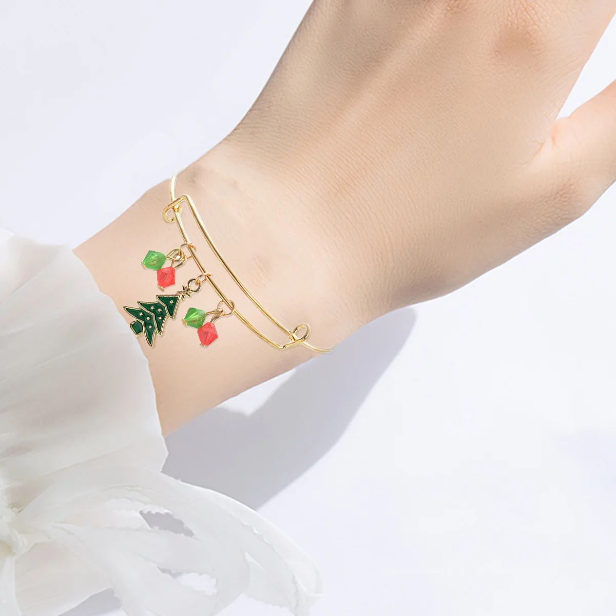 

6Pcs Xmas Bracelet Jewelry Santa Claus Elk Snowman Pendant Metal Chain Christmas Party Gift Christmas Bracelets