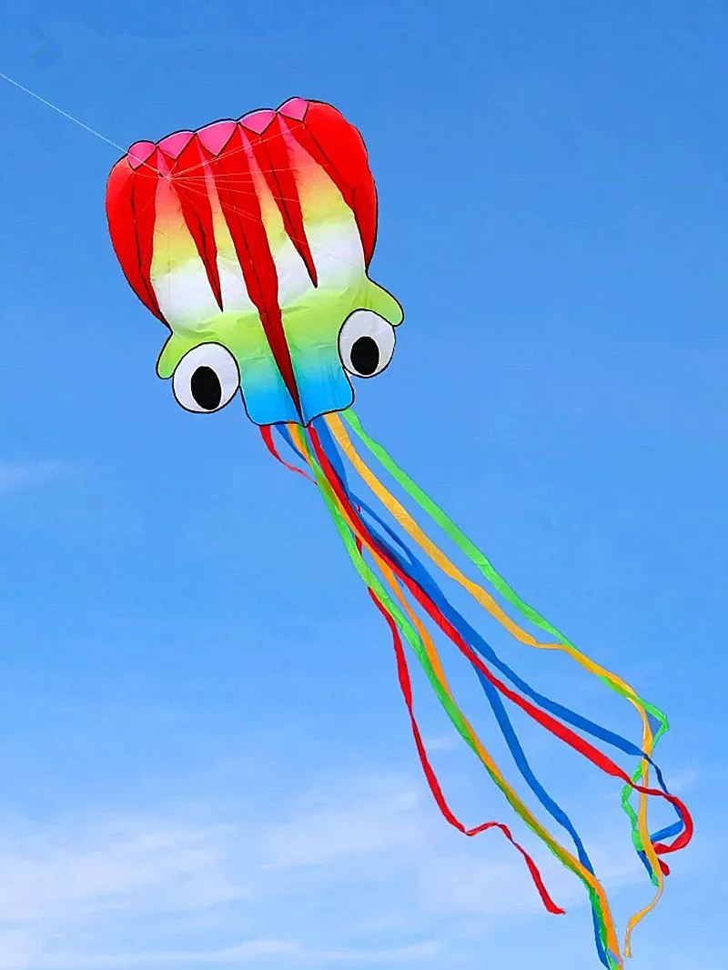 Spedizione gratuita octopus kite flying soft aquiloni giocattoli per bambini kite factory walk in sky outdoor fun sports beach aquiloni koi ikite