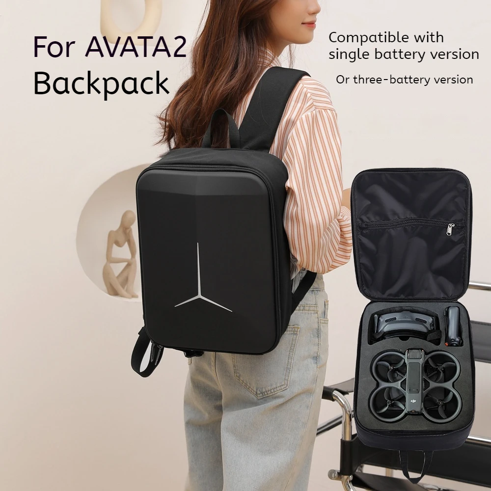 For DJI Avata 2 Backpack Avata 2 Storage Bag Black Backpack Organizer Case For DJI Avata 2 Accessory Bag