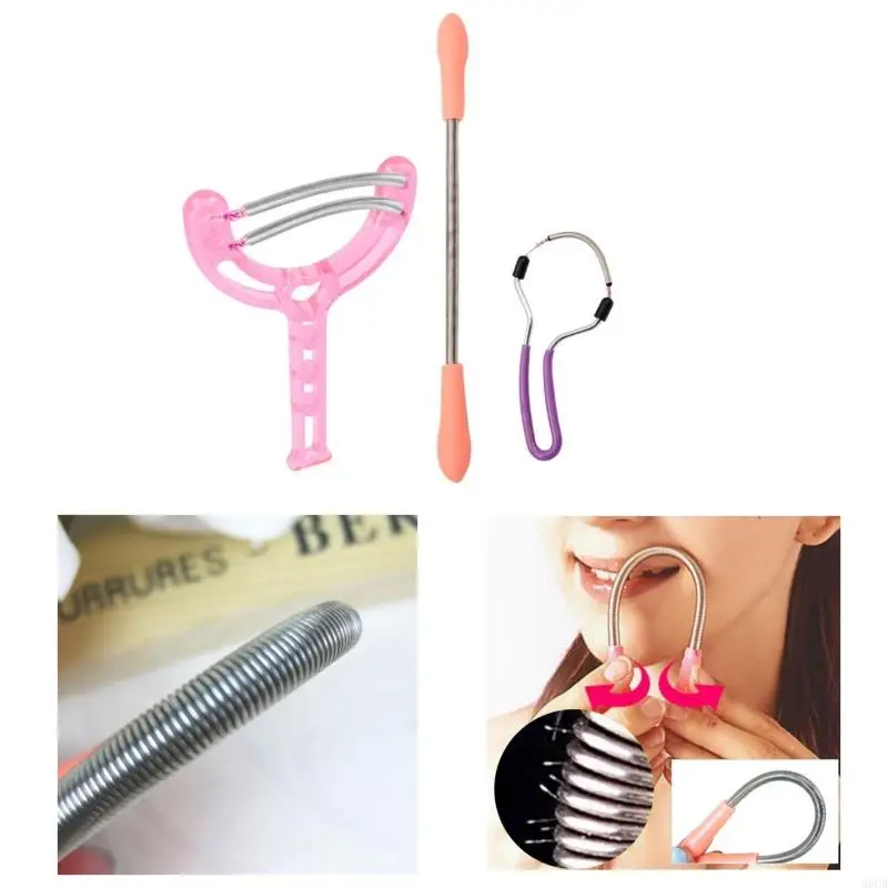 M6CB 3 Pcs Women for Facial Hair Remover Handheld Hair Removal Spring for Remove Unwanted Hair on Upper Lip, Chin, Face, Neck