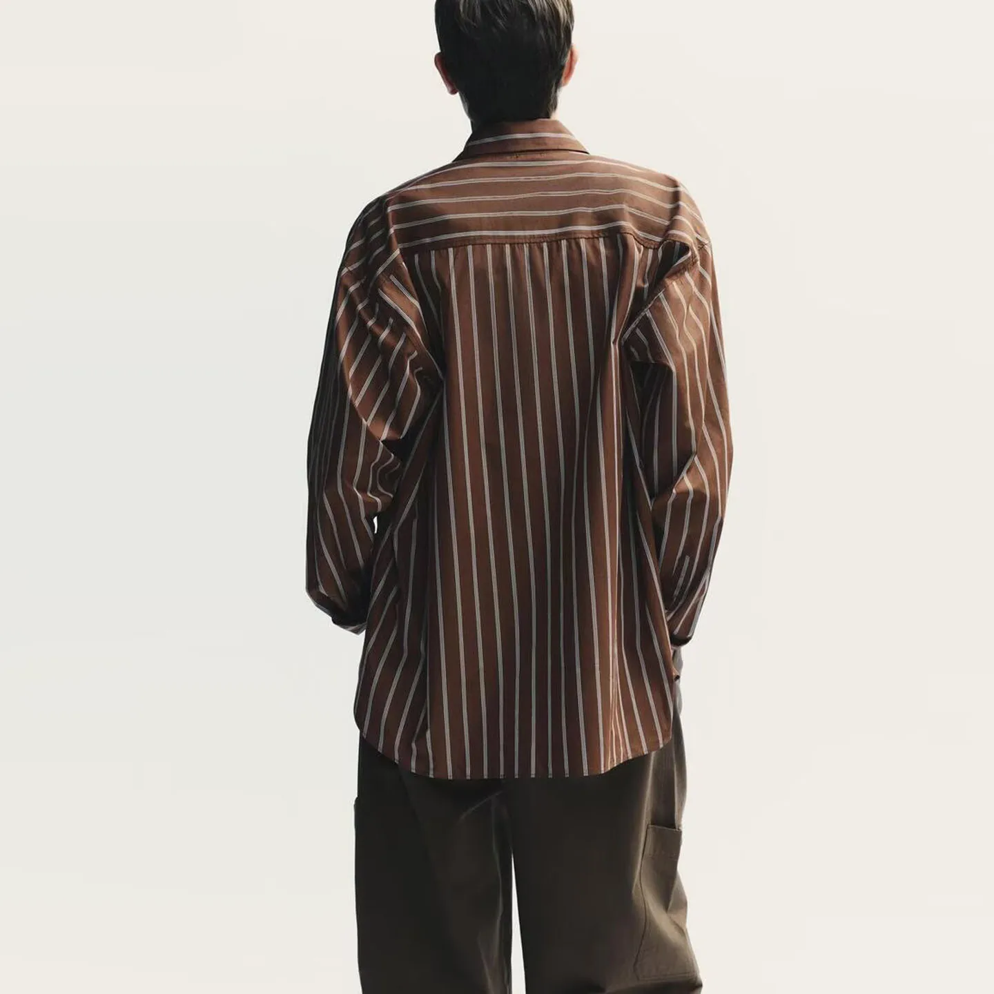 Z femmes Faion trajet rayure ample longue col Sve irt 2025 nouveau Sle coupe confortable tenue de bureau haut