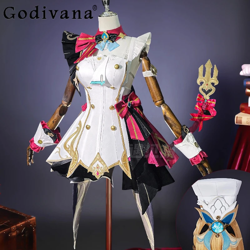 Cosplay Costuem Dess Set Cosplay Wig Game Genshin Impact Cos Outfits Women Halloween Party Roleplay Costume
