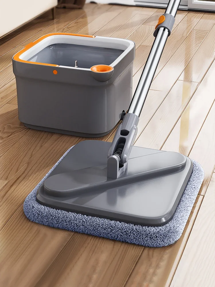 Joybos Spin Mop Bucket Hand Free Squeeze Automatic Separation Flat Mops Floor Cleaning with Washable Microfiber Pads