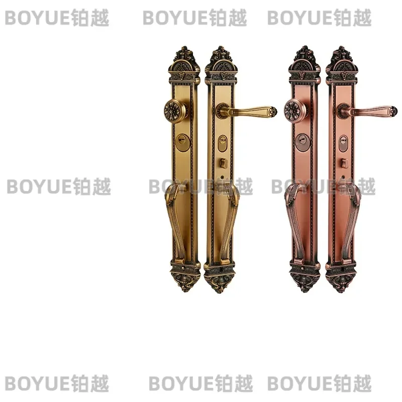 Luxury European Large Handle Door Lock Villa Entry Thickened Silent Anti Theft Copper Universal Mechanical Security Hardware