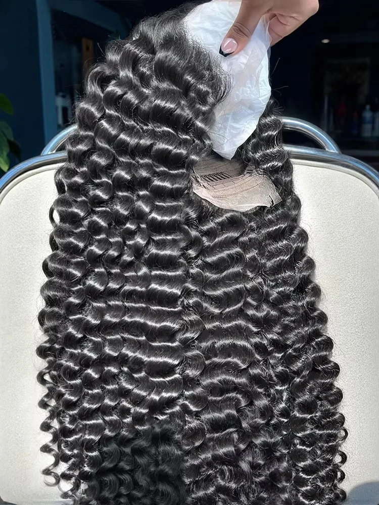 

300% Плотность 7x5 Бесклеевой парик Wear Go Deep Wave 40 46 дюймов Человеческие волосы 13x6 Прозрачный фронт шнурка для чернокожих женщин Без необходимости в клее