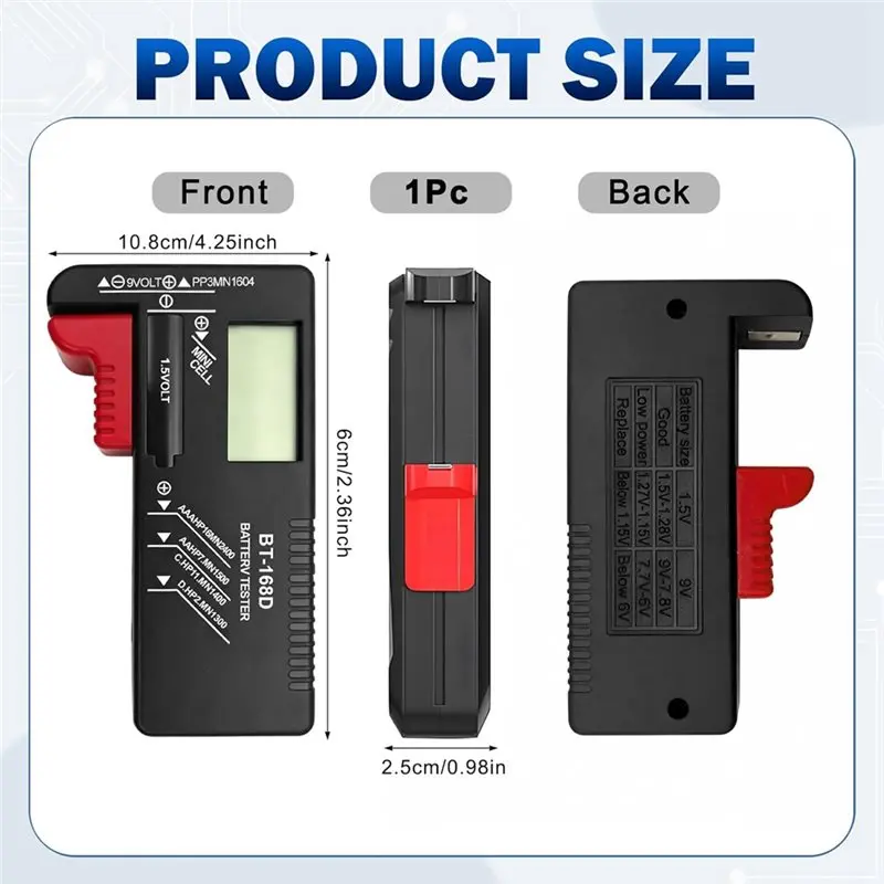 [NEW!A93G】 Household Battery Tester Digital For AA For AAA C D 9V 1.5V Button Cell Battery Checker