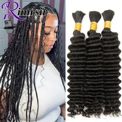 Deep Wave Hair Bulk Extensions Black Women Natural Remy Human Hair Bulk Bundles No Weft Raw Salon Human Hair Extension 50g/Piece