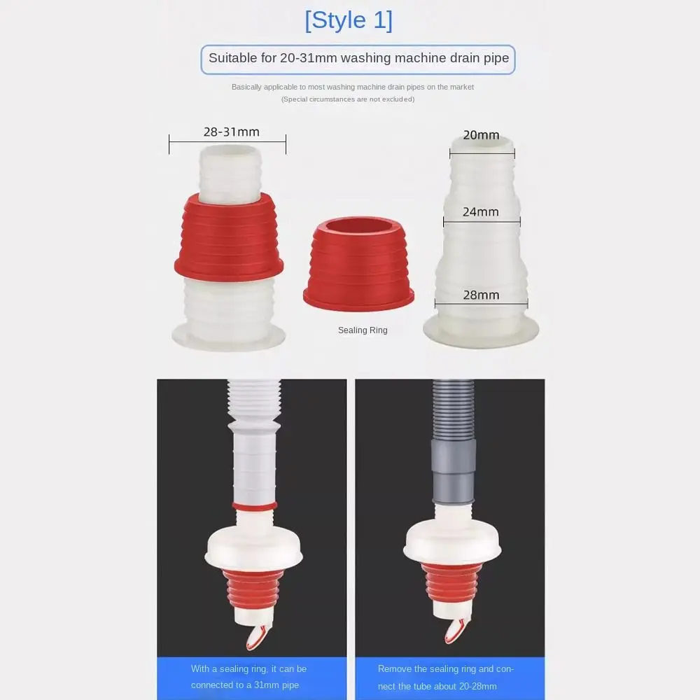Anti odor Sink Drain Pipe Adapter Multifunctional Dual-Interface Kitchen Basin Sewer Branch Sealing Ring neat