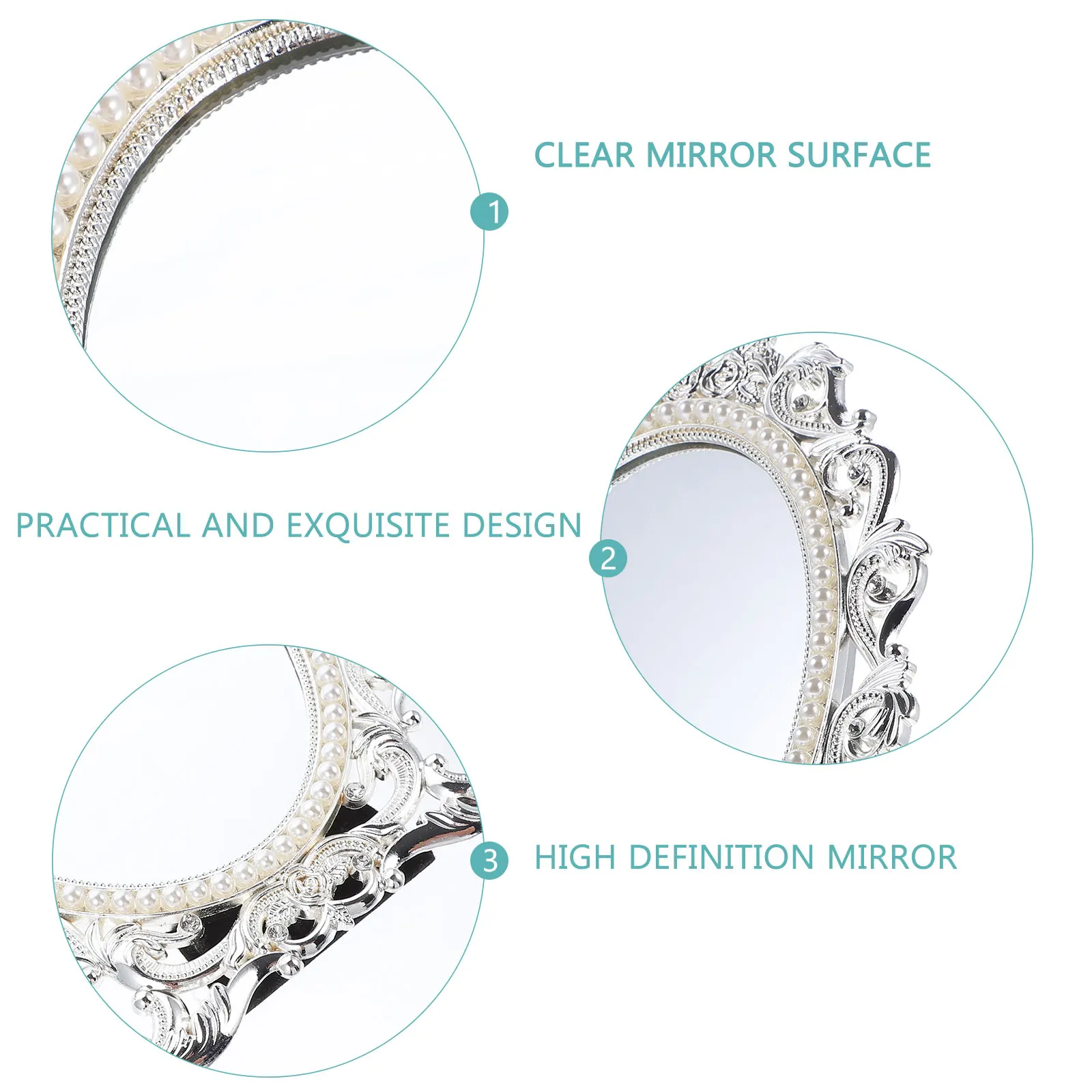 

Vintage Standing Makeup Mirror Clear Surface High Definition Chic Gloss Desktop Dresser Mirror for Makeup Shaving